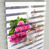 Pembe Gül Zebra Perde - Mutfak Fincan Baskılı Şık Perde - AD HOME Tekstil