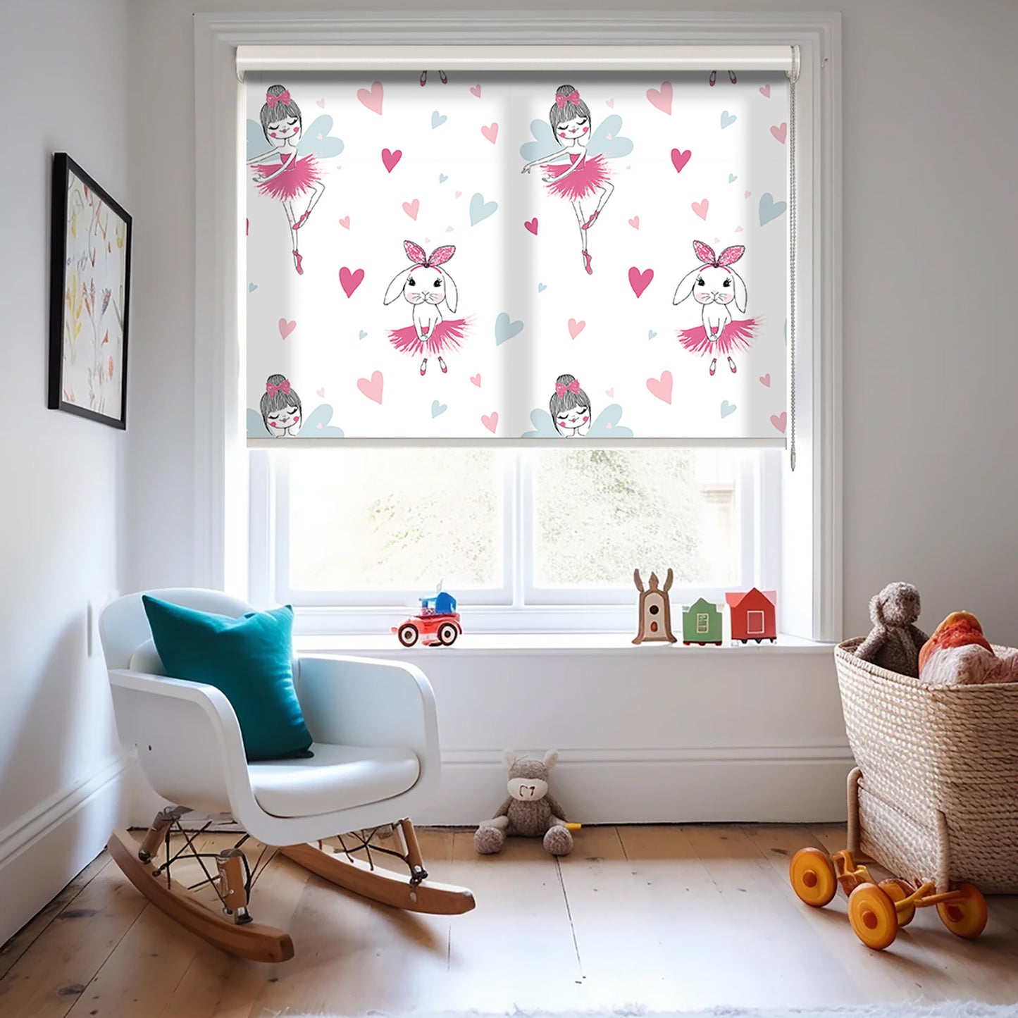 Balerin Desen Baskılı Stor Perde - Baskılı Güneşlik Perdesi - Kız Çocuk Odası Perdesi - AD HOME Tekstil