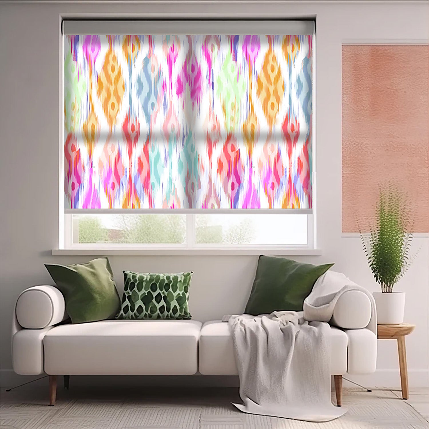 Renklerin Geçişi Baskılı Stor Perde - Baskılı Güneşlik Perdesi - Genç Odası Perdesi - AD HOME Tekstil