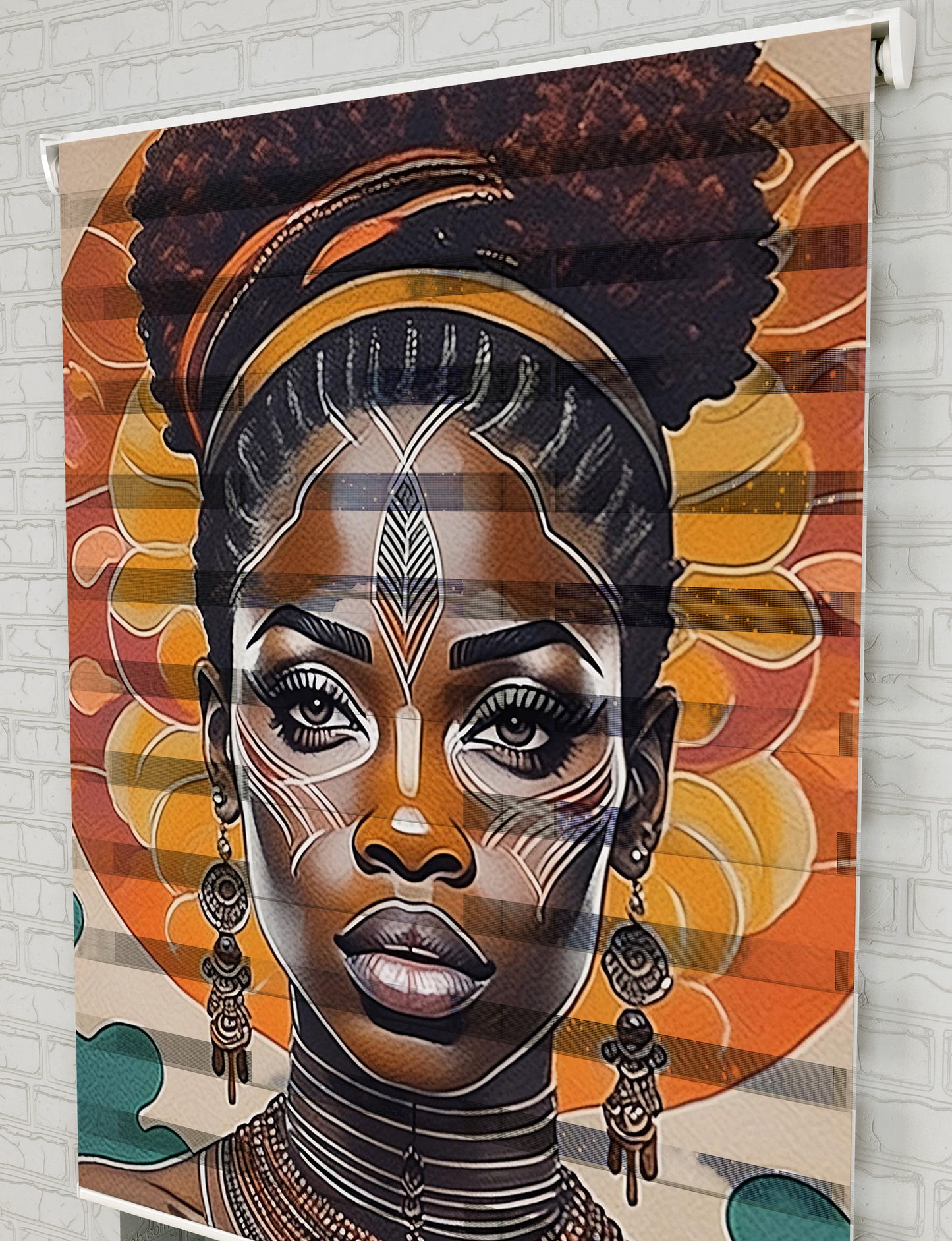 African Women Baskılı Zebra Perde - Oturma Odası Perdesi, Mutfak Perdesi - AD HOME Tekstil