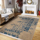 Bej-Mavi Otantik Motifli Kilim Desenli Vintage Salon Halısı