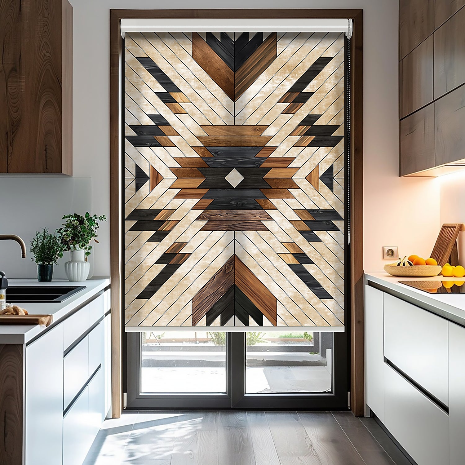 Modern Damask Baskılı Stor Perde - Güneşlik - Salon Perde, Mutfak Perde, Yatak Odası Perde, - AD HOME Tekstil