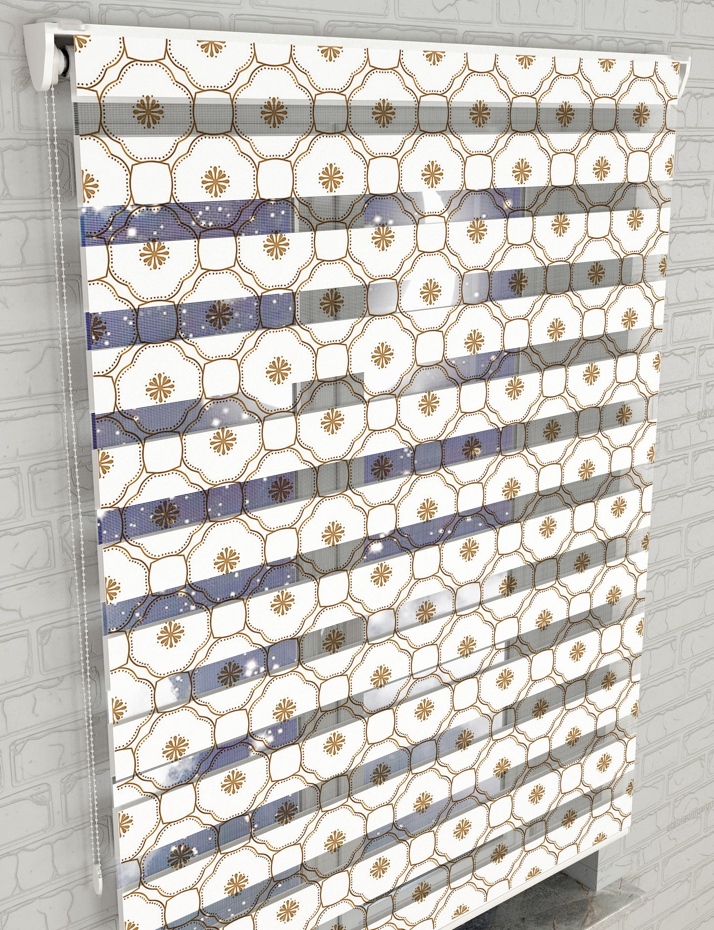Geometrik Baskılı Zebra Perde -Yatak Odası Perdesi - AD HOME Tekstil