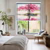 Pembe Ağaç Baskılı Stor Perde - Baskılı Güneşlik Perdesi - Salon Perdesi - AD HOME Tekstil