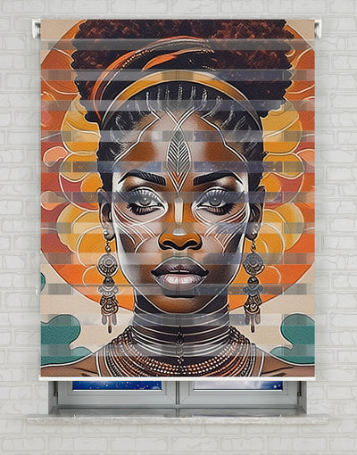 African Women Baskılı Zebra Perde - Oturma Odası Perdesi, Mutfak Perdesi