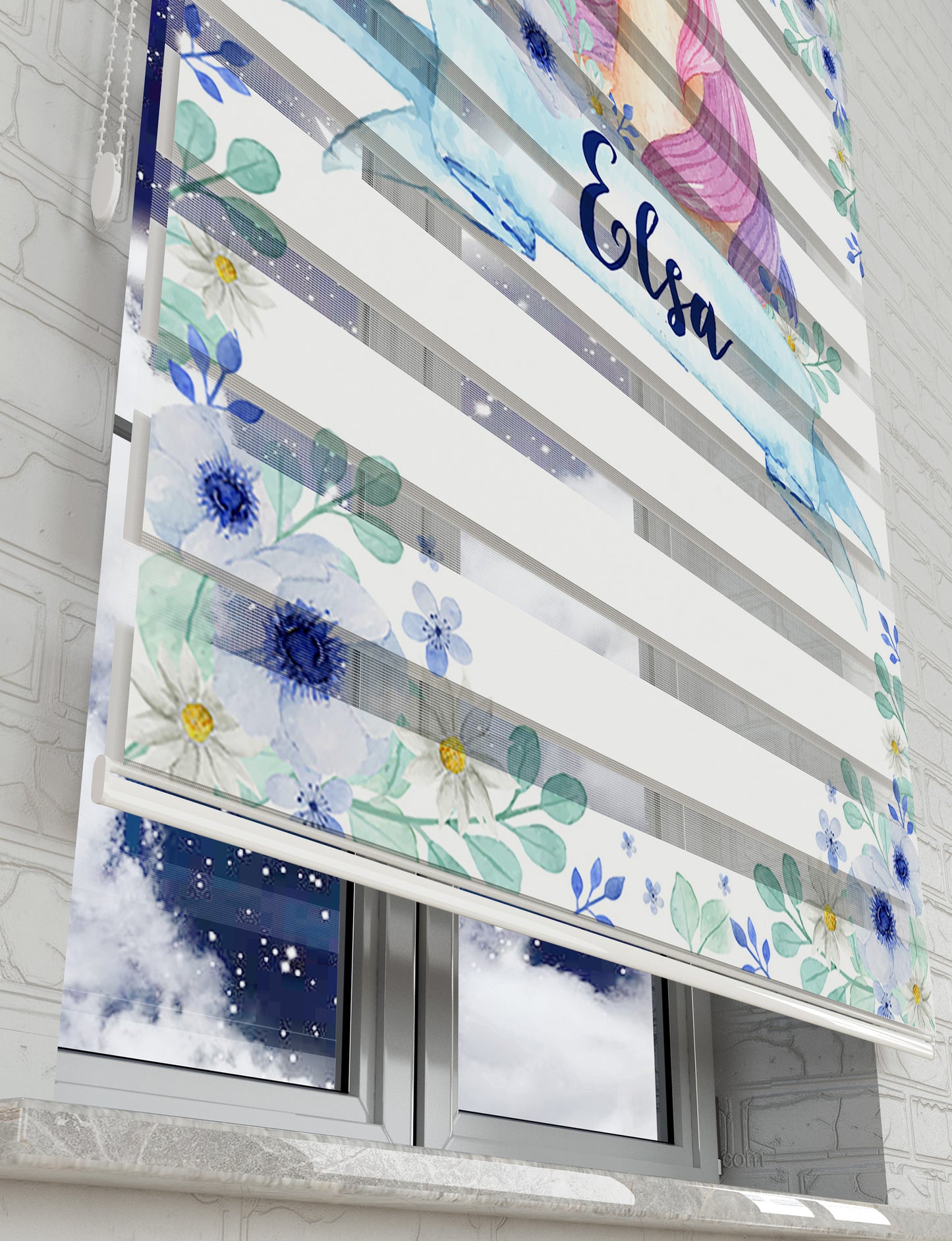 Unicorn At Baskılı Zebra Perde - Kız Çocuk Odası Perdesi, Bebek Odası Perdesi - AD HOME Tekstil