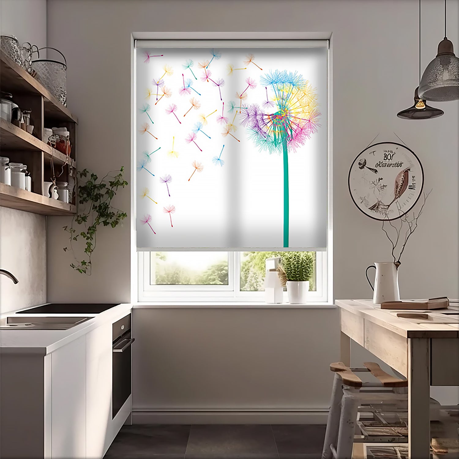 Hindiba Baskılı Stor Perde - Baskılı Güneşlik Perdesi - Salon Perdesi