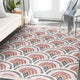 Beyaz Deco Motifli Patchwork Desenli Geometrik Salon Halısı