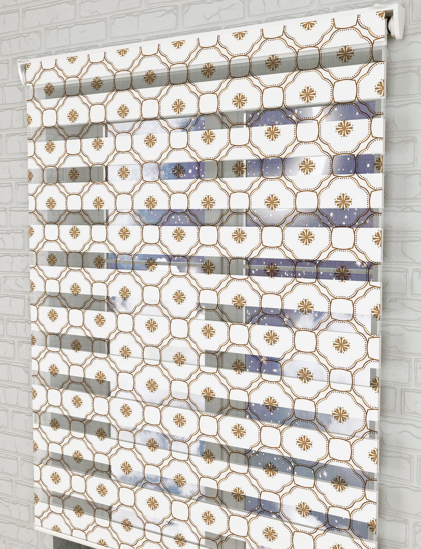 Geometrik Baskılı Zebra Perde -Yatak Odası Perdesi - AD HOME Tekstil