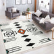 Siyah-Beyaz Geometrik Motifli Kilim Desenli Vintage Halı
