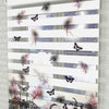 Kelebekler ve Çiçekler Baskılı Zebra Perde - Salon Perdesi - AD HOME Tekstil