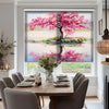 Pembe Ağaç Baskılı Stor Perde - Baskılı Güneşlik Perdesi - Salon Perdesi - AD HOME Tekstil
