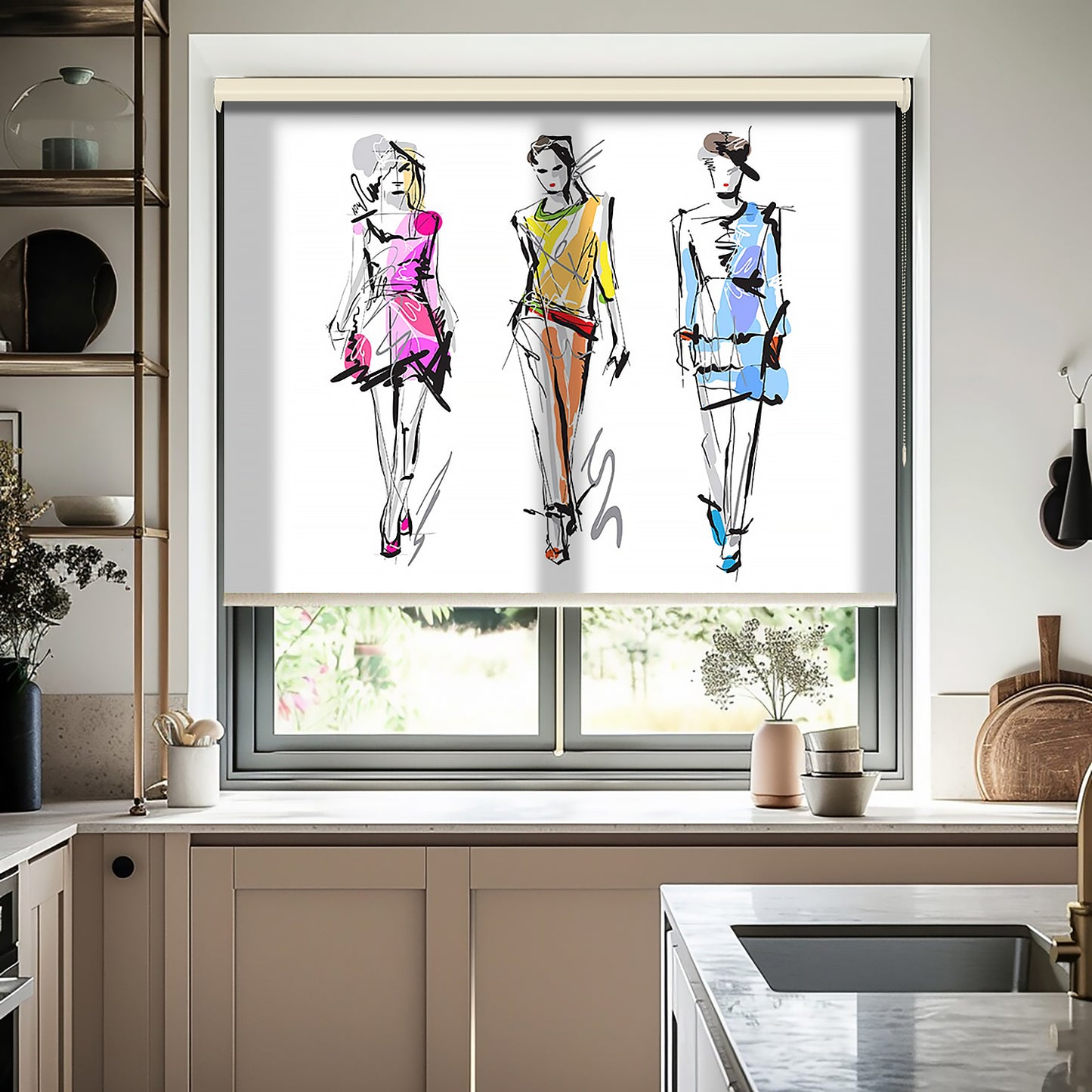 Cool Model Art Vektör Baskılı Stor Perde - Baskılı Güneşlik Perdesi - Genç Odası Perdesi - AD HOME Tekstil