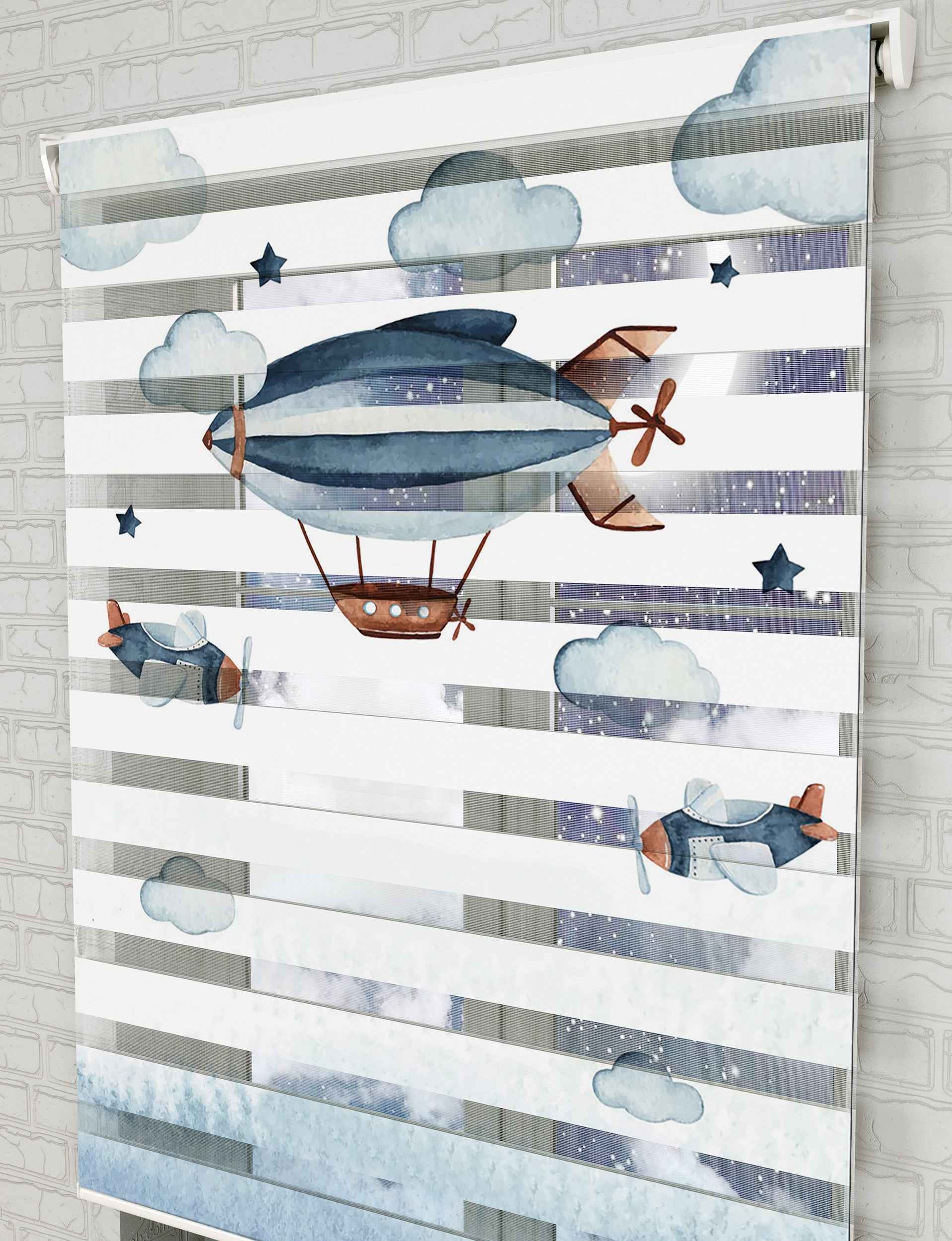 Zeplin Çocuk Odası Baskılı Zebra Perde - Çocuk Odası Perdesi - AD HOME Tekstil