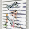 Cute Girl Vektör Baskılı Zebra Perde - Kız Çocuk Odası Perdesi - AD HOME Tekstil