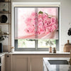 Pembe Güller Baskılı Stor Perde - Baskılı Güneşlik Perdesi - Mutfak Perdesi - AD HOME Tekstil