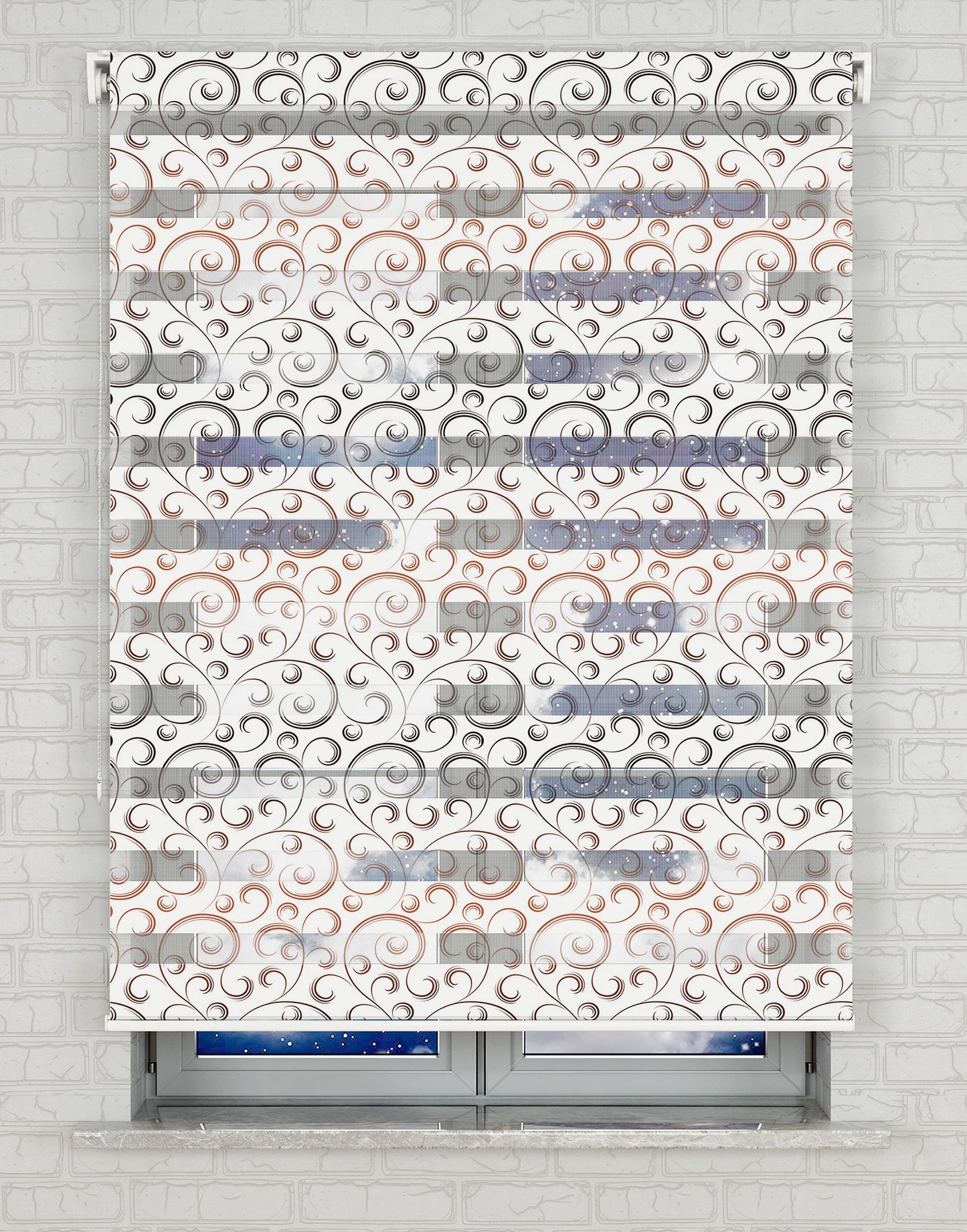 Geometrik Baskılı Zebra Perde -Salon Perdesi - AD HOME Tekstil