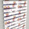 Pembe Bulutlar ve Ayıcık Baskılı Zebra Perde - Bebek Odası Perdesi - AD HOME Tekstil