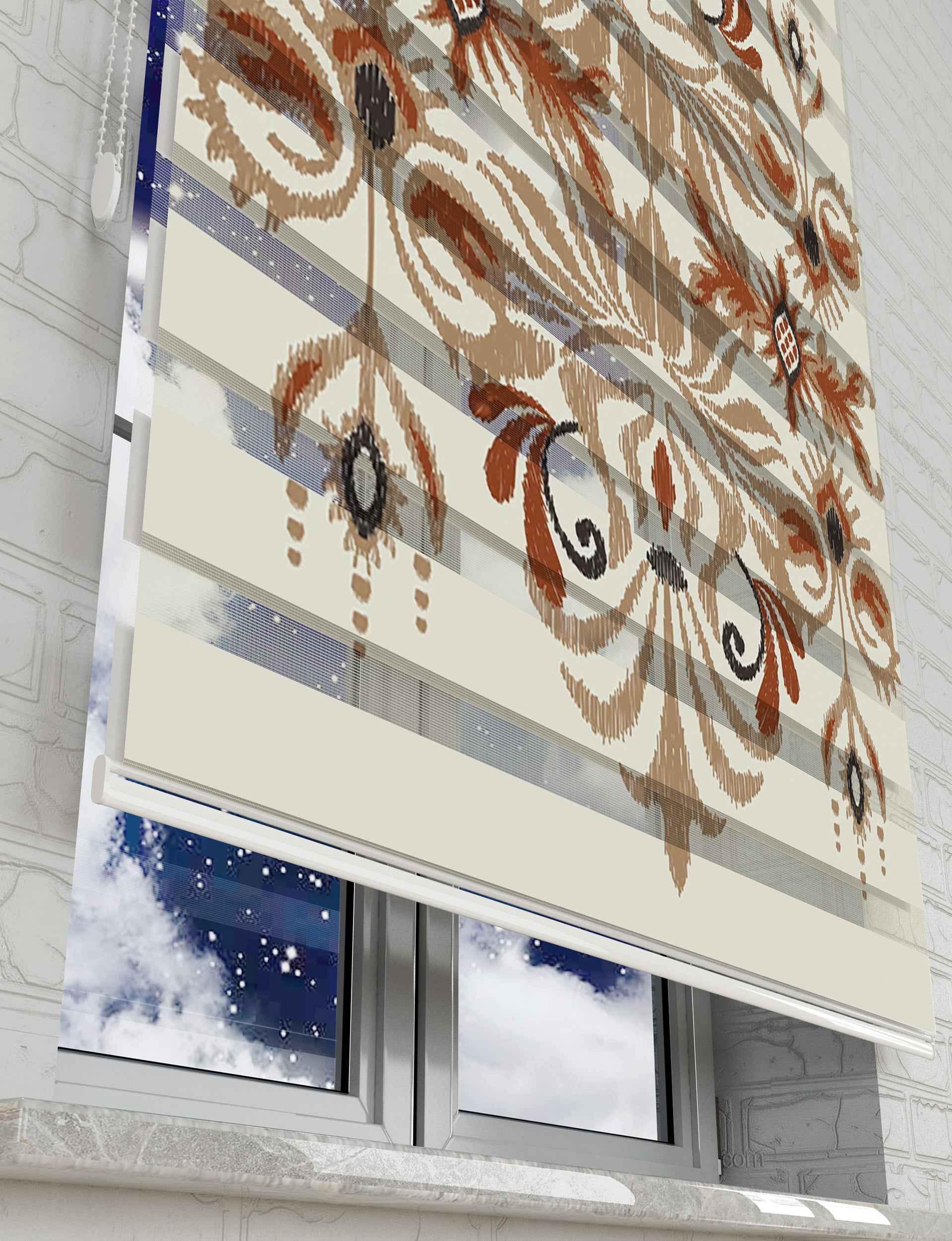 Suluboya Baskılı Zebra Perde - Salon Perdesi, Mutfak Perdesi, Yatak Odası Perdesi - AD HOME Tekstil