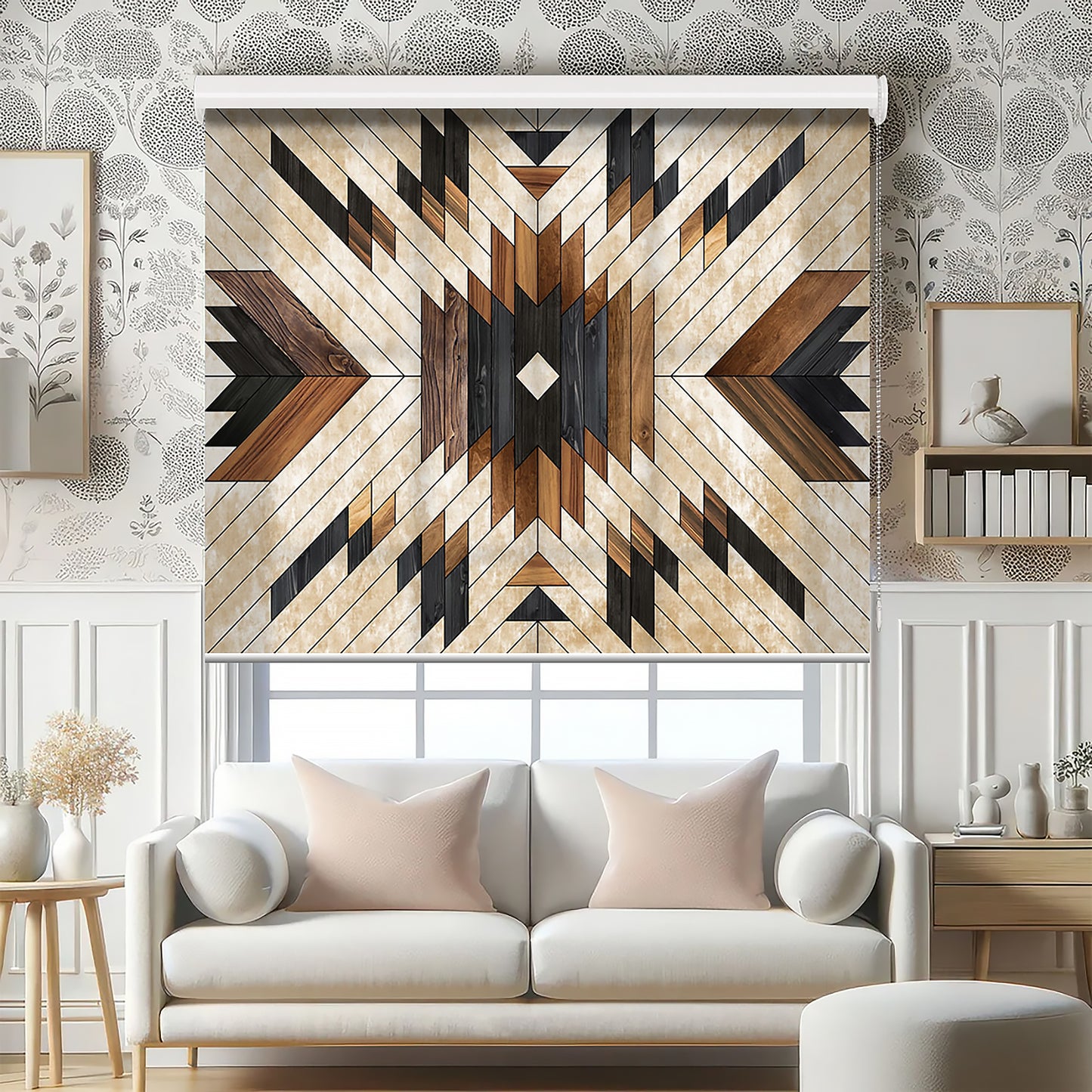 Modern Damask Baskılı Stor Perde - Güneşlik - Salon Perde, Mutfak Perde, Yatak Odası Perde, - AD HOME Tekstil