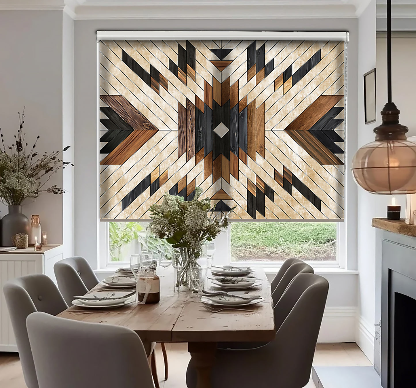 Modern Damask Baskılı Stor Perde - Güneşlik - Salon Perde, Mutfak Perde, Yatak Odası Perde, - AD HOME Tekstil