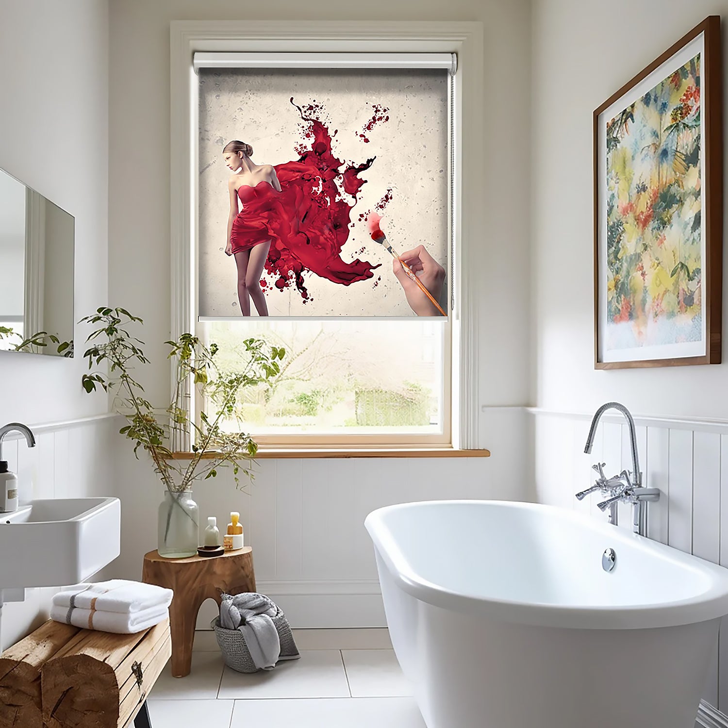 Art Woman Baskılı Stor Perde - Baskılı Güneşlik Perdesi - Genç Odası Perdesi - AD HOME Tekstil