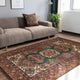 Kahverengi Pers Kilim Desenli Dijital Baskılı Salon Halısı