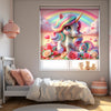 Unicorn ve Çiçekler Baskılı Stor Perde, Güneşlik, Bebek Odası Perde, Kız Çocuk Odası Perde - AD HOME Tekstil