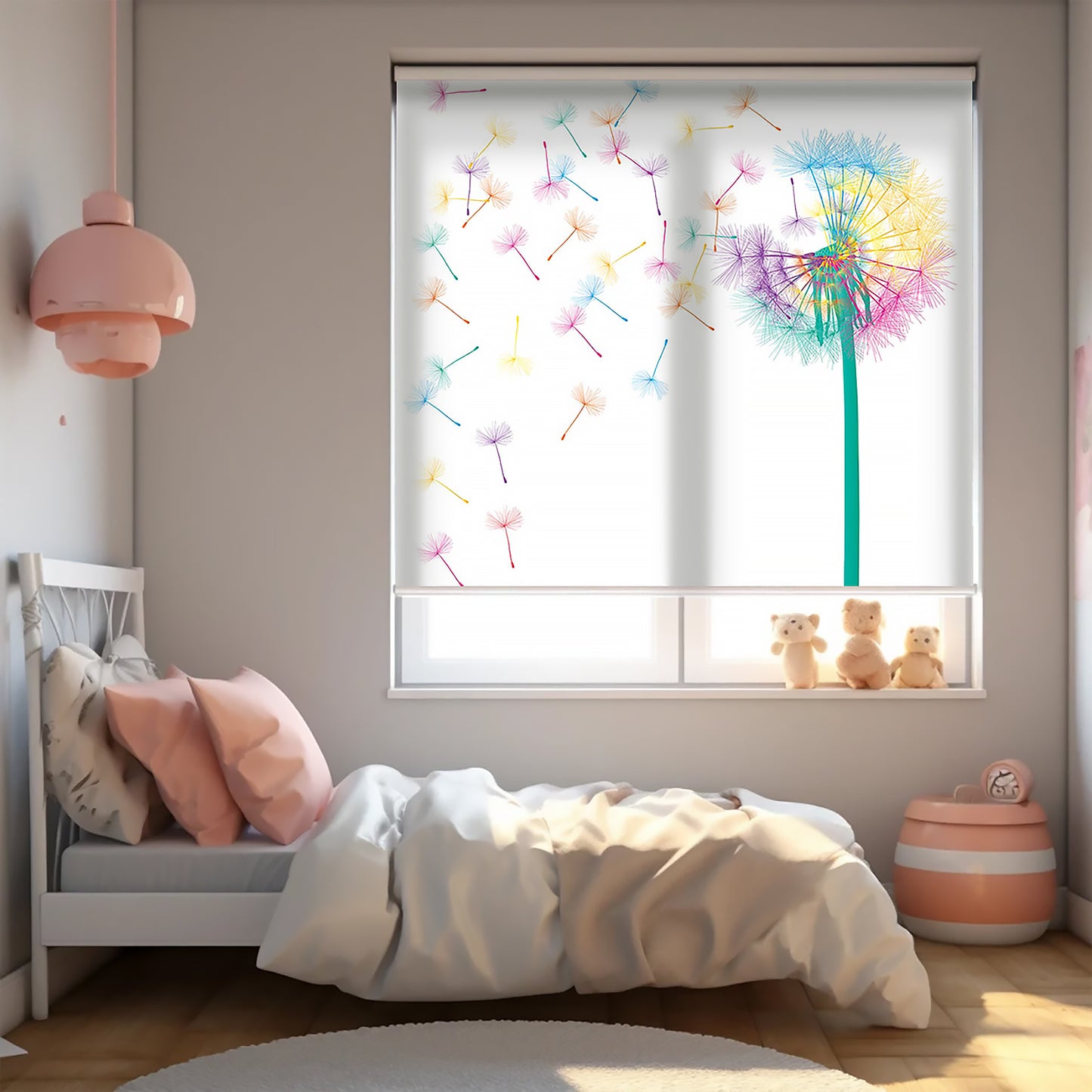 Hindiba Baskılı Stor Perde - Baskılı Güneşlik Perdesi - Salon Perdesi - AD HOME Tekstil