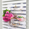 Pembe Gül Zebra Perde - Mutfak Fincan Baskılı Şık Perde - AD HOME Tekstil