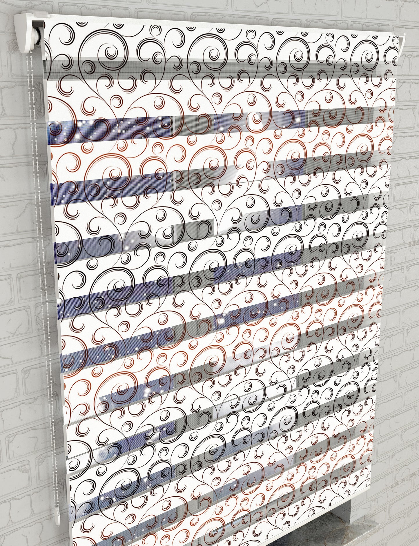 Geometrik Baskılı Zebra Perde -Salon Perdesi - AD HOME Tekstil