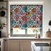 Renkli Damask Baskılı Stor Perde - Baskılı Güneşlik Perdesi - Yatak Odası Perdesi - AD HOME Tekstil
