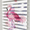 Flamingo Vektör Baskılı Zebra Perde -Mutfak Perdesi - AD HOME Tekstil