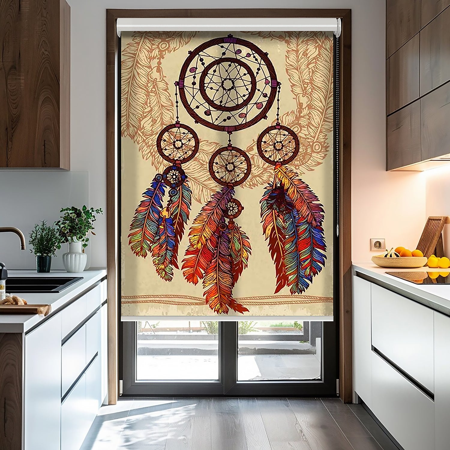 Düş Kapanı Makrome Baskılı Stor Perde, Güneşlik, Mutfak Perde, Salon Perde, Genç Odası Perde - AD HOME Tekstil