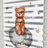 Ayın üstünde Sevimli Ayıcık Baskılı Zebra Perde - Bebek Odası Perdesi - AD HOME Tekstil