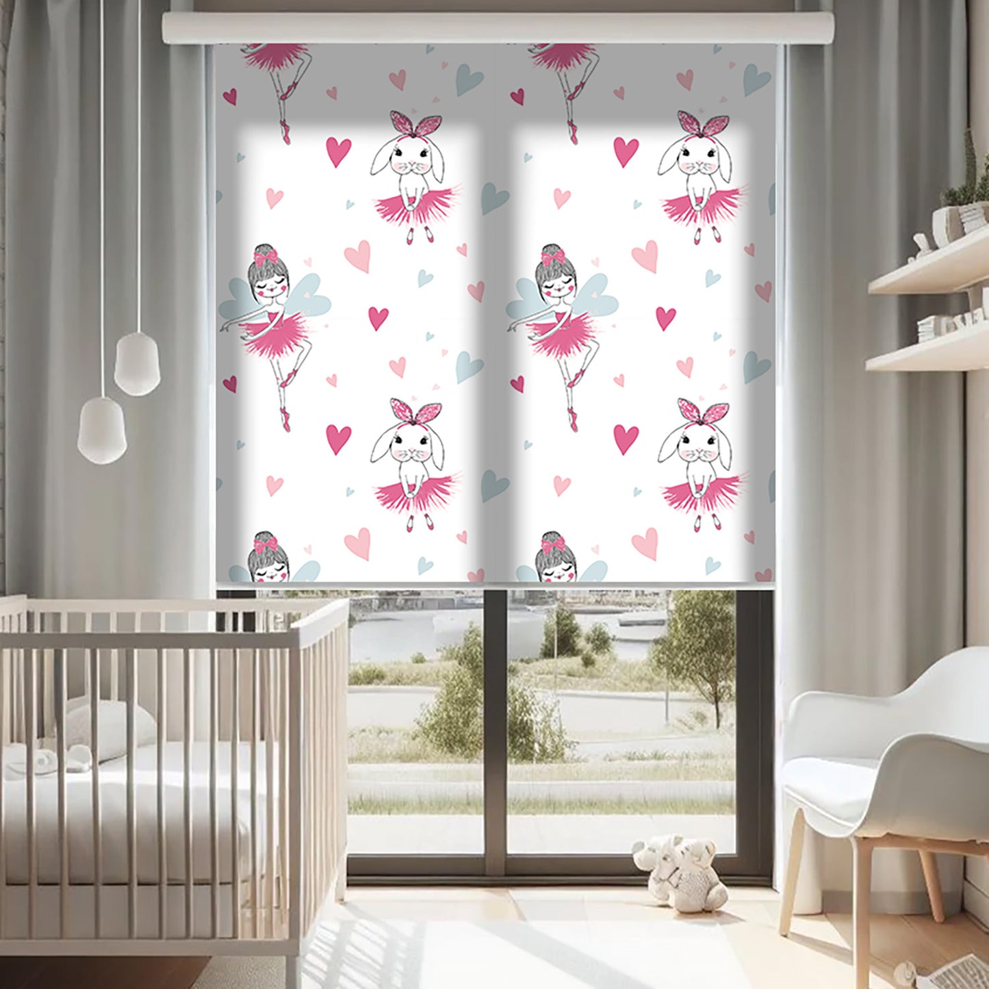 Balerin Desen Baskılı Stor Perde - Baskılı Güneşlik Perdesi - Kız Çocuk Odası Perdesi - AD HOME Tekstil