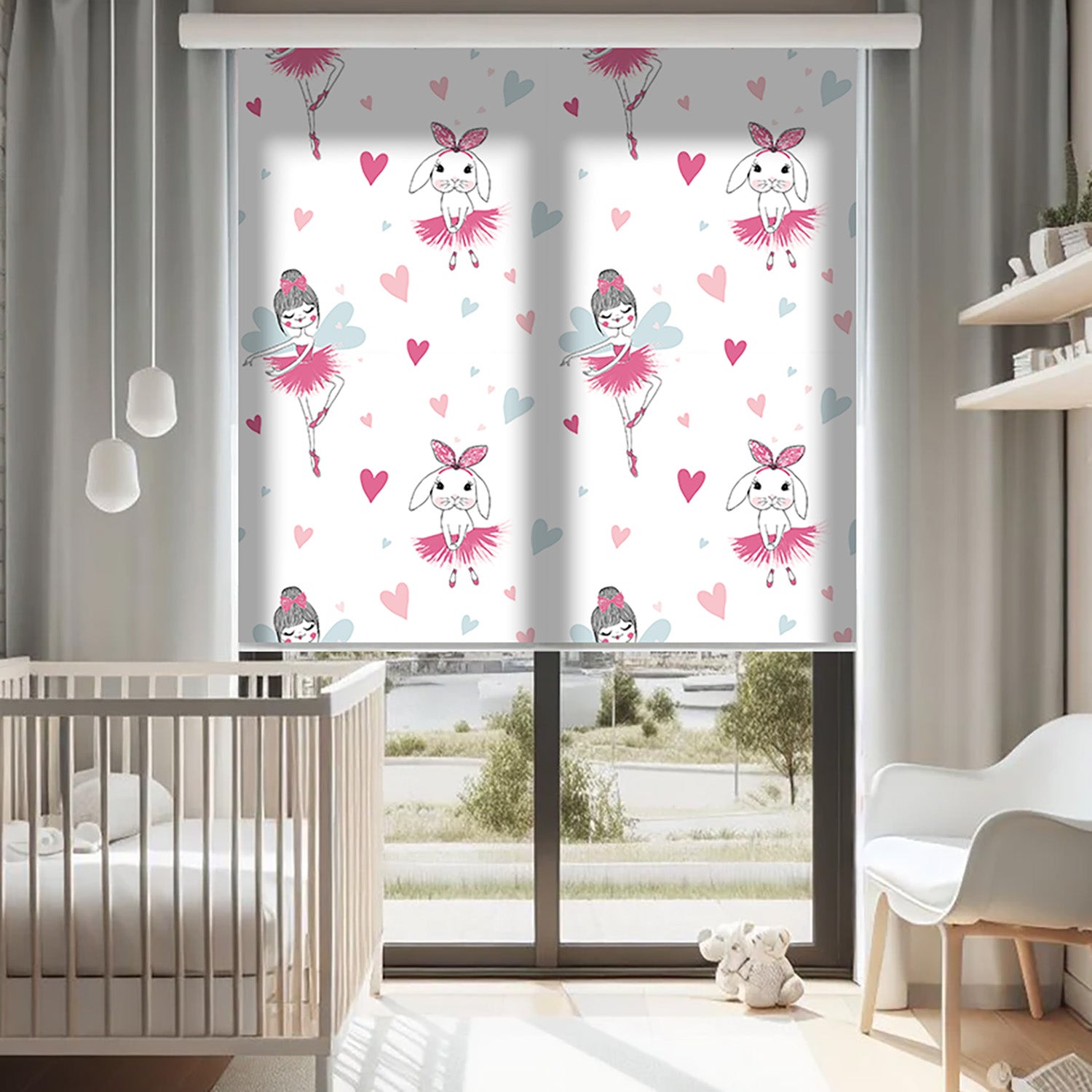 Balerin Desen Baskılı Stor Perde - Baskılı Güneşlik Perdesi - Kız Çocuk Odası Perdesi - AD HOME Tekstil