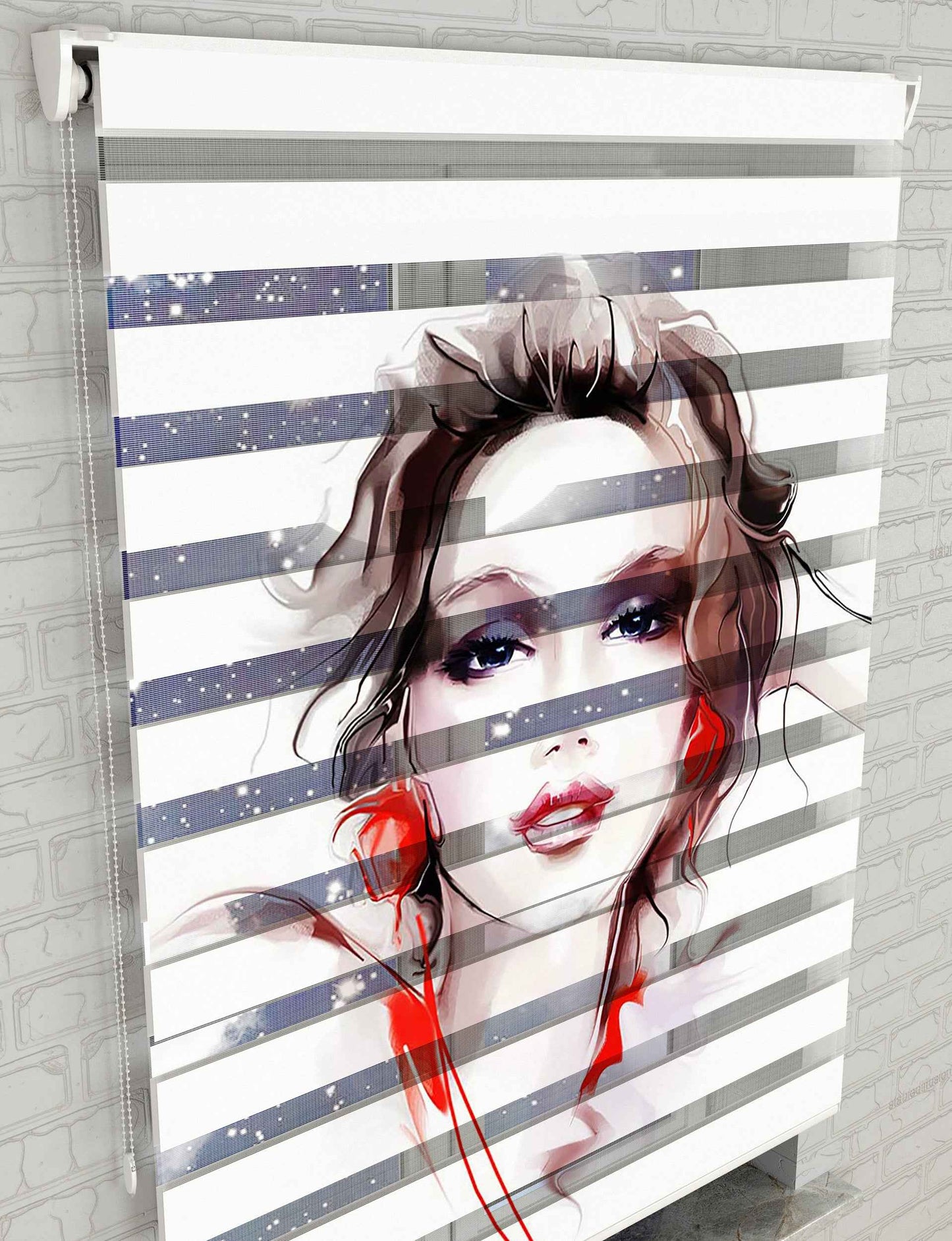 İllustrasyon Baskılı Zebra Perde - Genç Odası Perdesi - AD HOME Tekstil