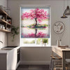 Pembe Ağaç Baskılı Stor Perde - Baskılı Güneşlik Perdesi - Salon Perdesi - AD HOME Tekstil